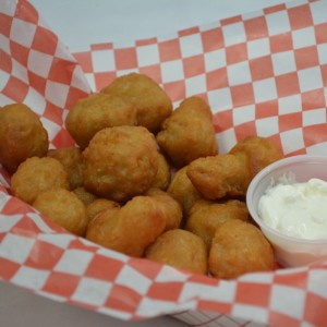 A photo of battered mushrooms.