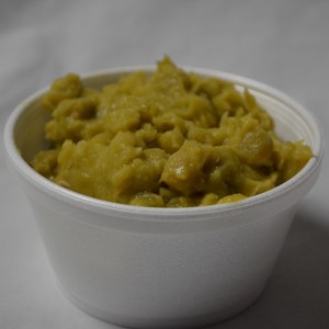 A photo of mushy peas.