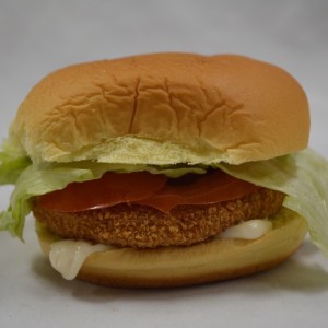 A photo of a chicken burger.