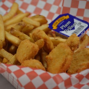 A photo of chicken nuggets.